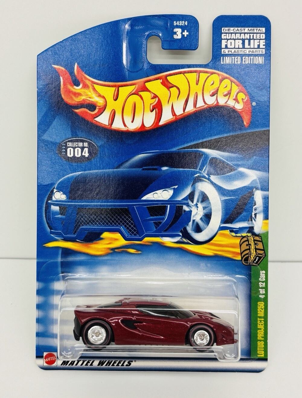 Hot Wheels Lotus Project M250 Red 2002 Treasure Hunt #4 Of 12 w/ Protector